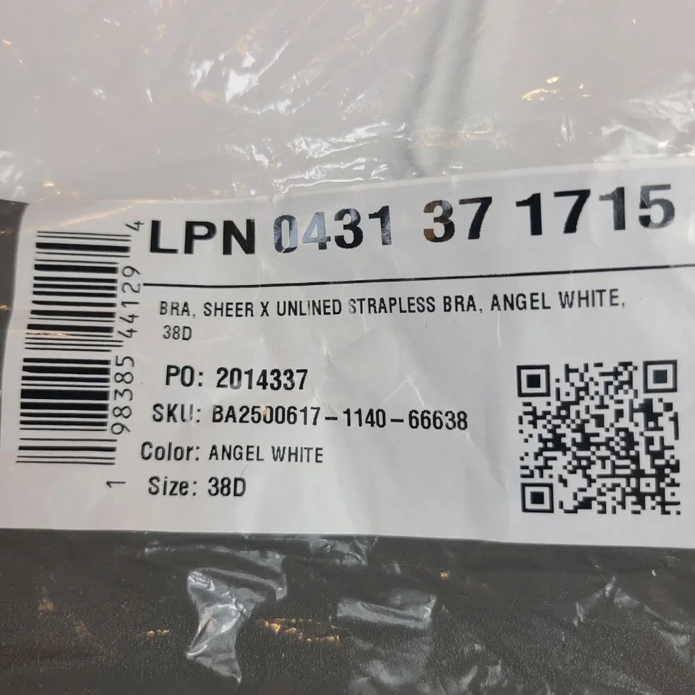 NWT Savage X Fenty Sheer X Unlined Strapless Bra Sz 38D Angel White - Picture 2 of 8